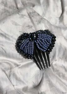 Beaded Bow Hair Clip