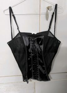 Mesh Black Corset Top