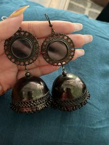 Black Jhumka Earrings