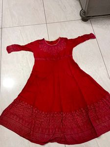 Red Embroidered Dress
