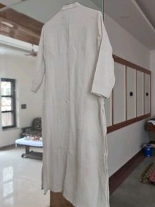 Elegant White Cotton Kurta wirh pant