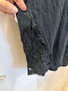 H&amp;M Black Lace Trim Top