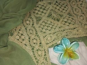 Green Crochet Detail Top