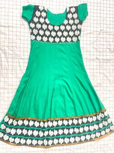 Green & Embroidered Indian Dress