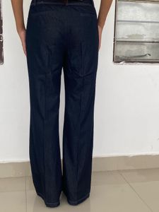 Wide Leg Denim Trousers