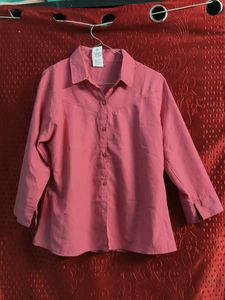 Coral Button-Down Shirt and size is M