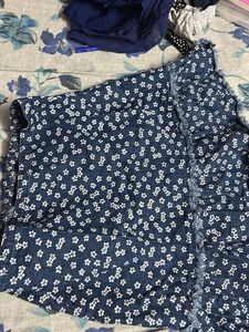 Floral Denim Mini Skirt
