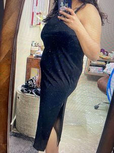 Black Slit Dress - H&amp;M
