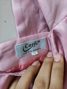 Cute baby pink silk Corset look top