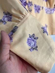 Floral Yellow Crop Top