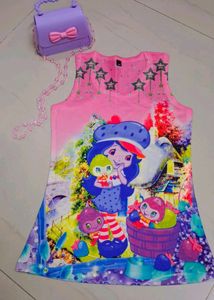 Girls 3D Printed Middi Dress