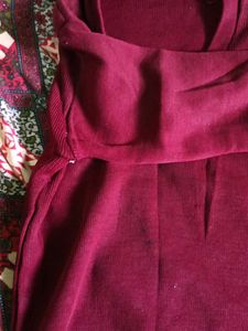 Burgundy V-Neck Sweater