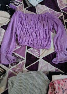 Purple Polka Dot Top