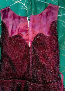 Sparkly Burgundy Party Dress red wine touch gorgeo