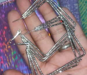 Silver Square Shape Hoops/Earrings