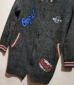 Grey Color Zipper Sweater For Boy Or Men