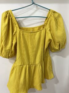 Mustard Peplum Top