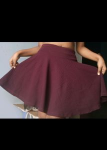 Maroon Skirt With Shorts