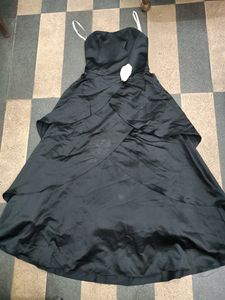 Black Colour Flare Tube Dress