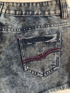 Denim Frayed Shorts