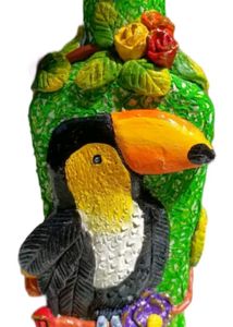 Bird Design On Decorative Bottle Art