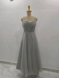 Elegant Grey Midi Dress
