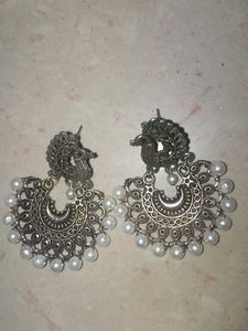 Peacock Pearl Drop Earrings