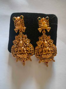 Gold-plated Goddess Lakshmi Earrings
