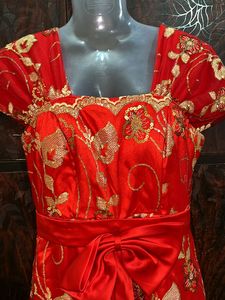 Retro Red Partywear Embellished Dress❣️