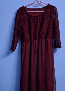 Elegant Maroon Maxi Dress