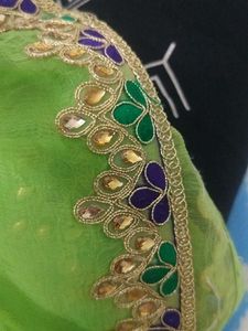 Purple &amp; Green Lehenga Set with Embroidered Blouse