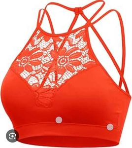 Orange Lace Bralette bra