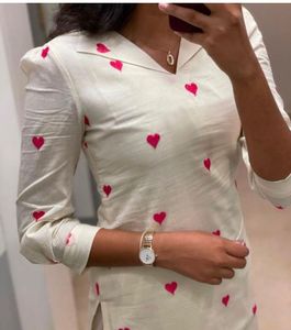 Heart Print Kurta Set