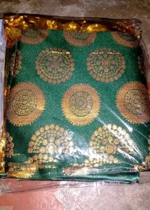 New silk green colour party wear saree with blouse