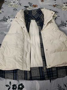 Puffer Vest with Plaid Lining
