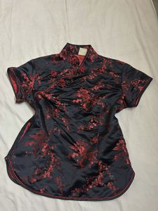 black Floral Cheongsam/Madrid top
