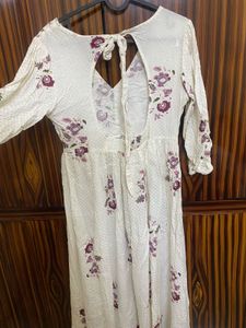 white Floral Print Dress