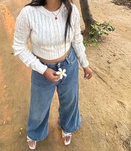 H&M White Knit Sweater