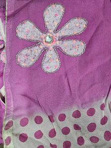 Elegant Purple Embellished Fabric saree