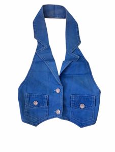 Denim Halter Top Vest Y2k Grunge