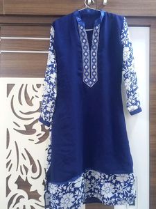 Navy Blue Straight Kurti
