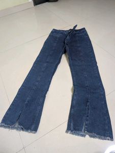 Stylish Split Hem Denim Jeans