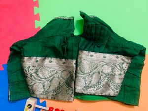 Ready To Wear Green Bordered Blouse