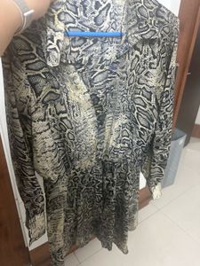 Snakeskin Print Mini Dress