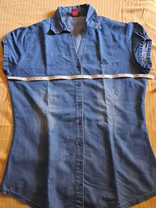 Denim Button-Down Top