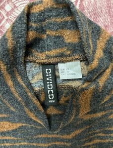 H&amp;M Animal Print High Neck Top