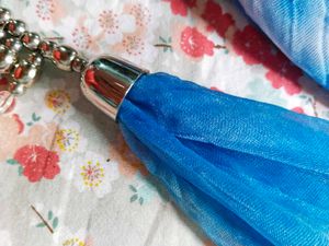 Blue Tie-Dye Scarf Necklace