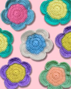Handmade Crochet Daisy Coasters (Set of 2)