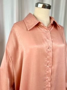 Plus Size Peach Button-Down Shirt