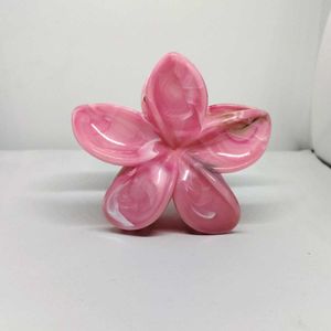 Pink Marbel Flower Hair Clip-1pc